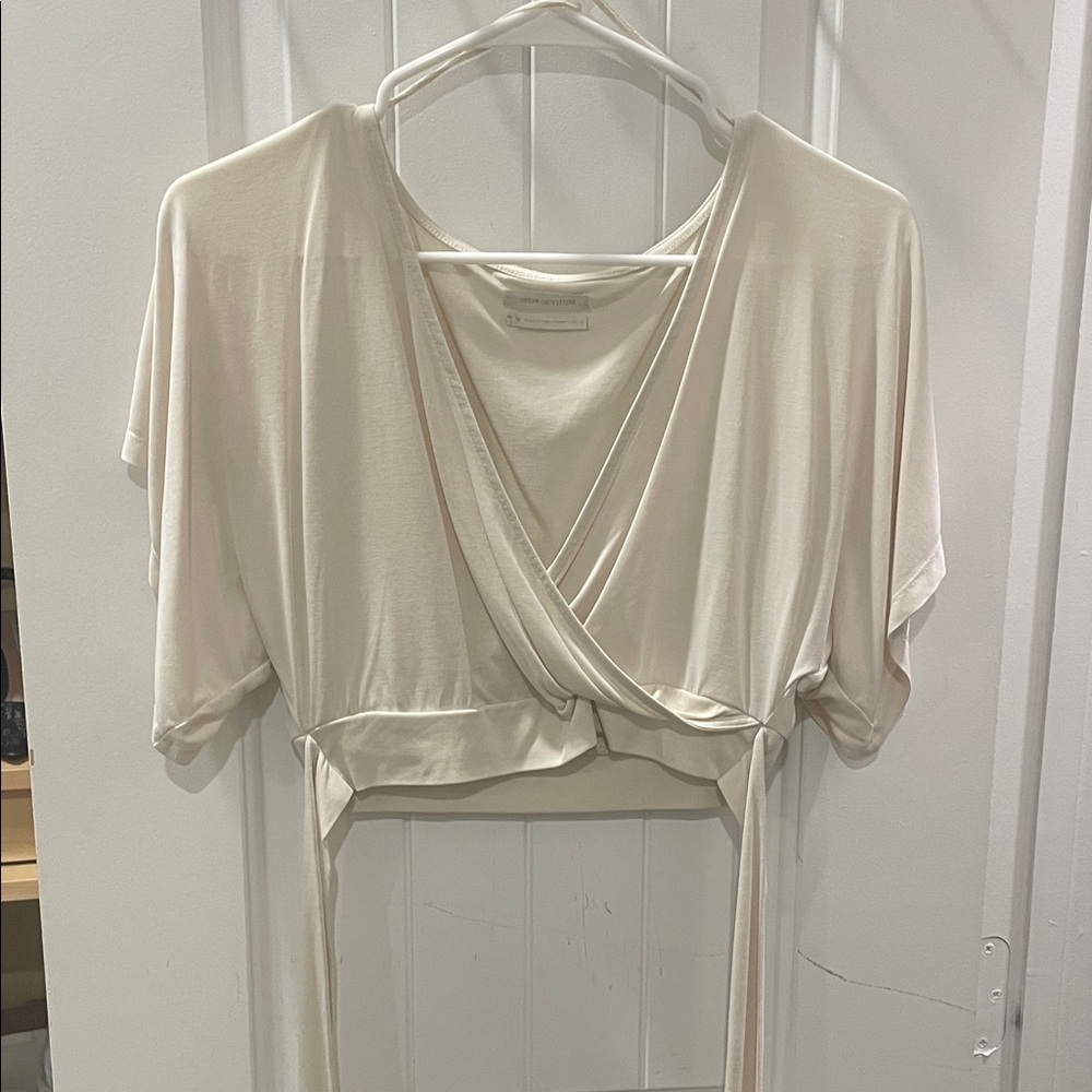 Urban Outfitters Cream Wrap Crop Top
